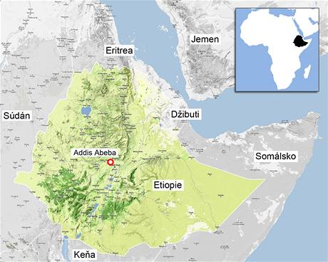 Mapa Etiopie.