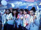 Japonské sportovkyn si slavnostní zakonení olympiády uívaly.