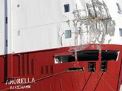 Pokozen trajekt Amorella se vrtil do pstavu ve Stockholmu. (5. bezna 2010)