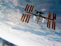 Mezinrodn vesmrn stanice (ISS) nad Zem. Ilustran foto