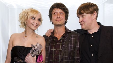 eský lev za rok 2009 - tvrci filmu Protektor (hereka Jana Plodková, stiha Pavel Hrdlika a reisér Marek Najbrt)