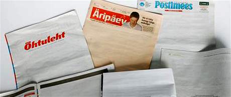 Estonské deníky protestují proti novému zákonu prázdnými titulními stranami. (18. bezna 2010)