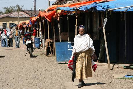 Ulice Addis Abebey v Etiopii. (bezen 2010)