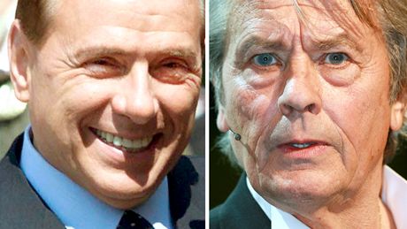 Silvio Berlusconi a Alain Delon