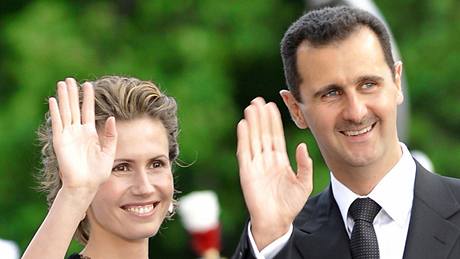 Syrský prezident Bashar Assad s manelkou Asmou.