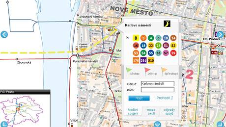 Nová interaktivní mapa MHD organizátora dopravy Ropidu