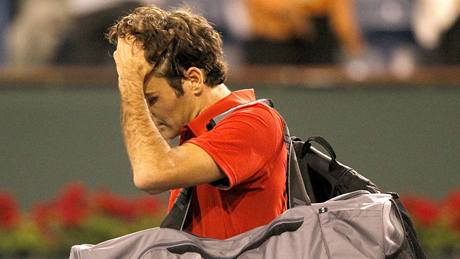 Zklamaný Roger Federer