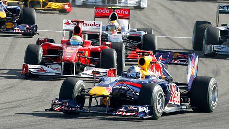 Sebastian Vettel (Red Bull) v ele Velké ceny Bahrajnu.