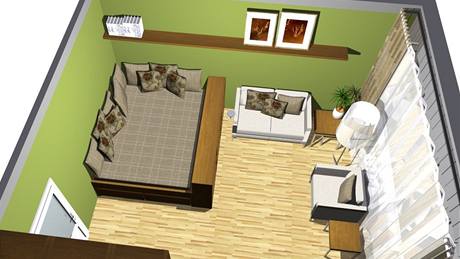 Současný obývací pokoj bude nově sloužit i jako ložnice rodičů