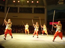 Ukázka dovedností mnichů z kláštera Shaolin