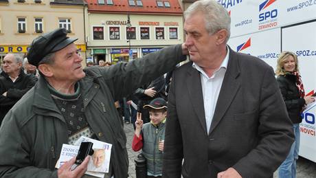 Milo Zeman na pedvolebním mítinku v Boskovicích