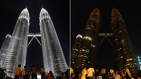Na hodinu zhasl i mrakodrap v malajsijském Kuala Lumpur (27. bezna 2010)