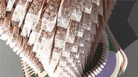 Luxusní bytový dm Magnolia Tower ochrauje membrána z prefabrikovaných panel