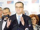 Tisková konference strany TOP09 k pedstavení programových priorit pro volby do Poslanecké snmovny. (30. bezna 2010)