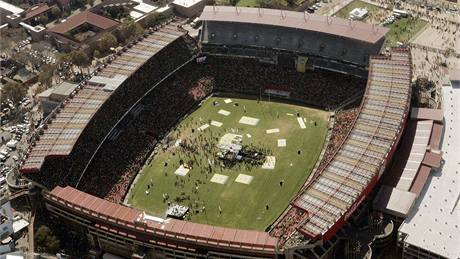 Fotbalový stadion Ellis Park v jihoafrickém Johanesburgu. 