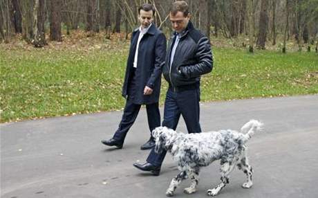 Prezident Medvedv se svým psem