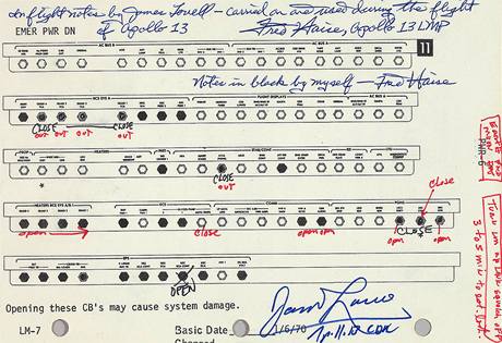 V newyorsk aukn sni Bonham bude 13. dubna vydraen zpis nouzovch kontrol ze slavnho letu Apollo 13.