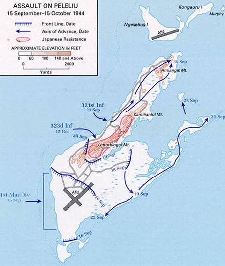 Ostrov Peleliu s pohom Umurbrogol 