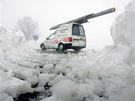 Sníh  a mlha zpsobily velké komplikace v doprav na Orlickoústecku. (2. dubna 2010)