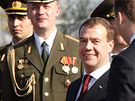 Ruský prezident Dmitrij Medvedv na návtv Slovenska. (7. dubna 2010)