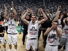 Hrái Partizanu Blehrad se radují z postupu do euroligového Final Four