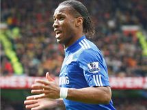 Didier Drogba, kanonr Chelsea, se raduje ze svho glu