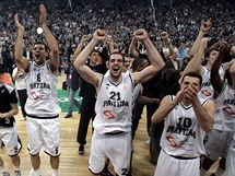 Hri Partizanu Blehrad se raduj z postupu do euroligovho Final Four