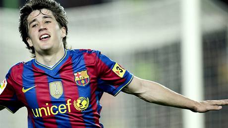 Bojan Krki�, úto�ník Barcelony, oslavuje vst�elený gól