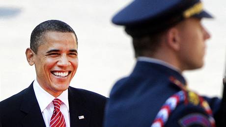 Americký prezident Barack Obama pi schzce na Praském hrad. (8. dubna 2010)