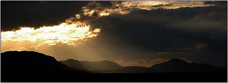 Norsko, Národní park Rondane, západ slunce