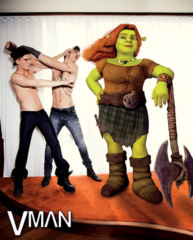 Shrek v akci aneb postavy z animovaného filmu jako souást módní kampan.