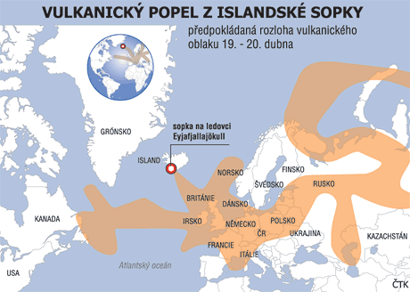 Vulkanick popel z islandsk sopky