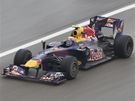 Mark Webber ze stje Red Bull na trati Velk ceny ny.