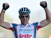 Belgian Philippe Gilbert se v clov rovince zvodu Amstel Gold Race raduje z vtzstv. 