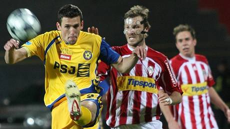 Ze zápasu druhé ligy Jihlava - Viktoria �i�kov