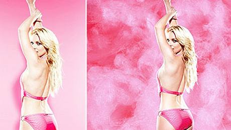 Britney Spears skutená (vlevo) a retuovaná