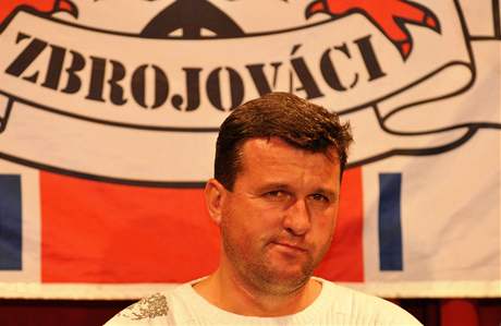 Setkn vetern fotbalovho tmu Zbrojovka s fanouky v brnnskm klubu elepka, na snmku Jan Maroi. 