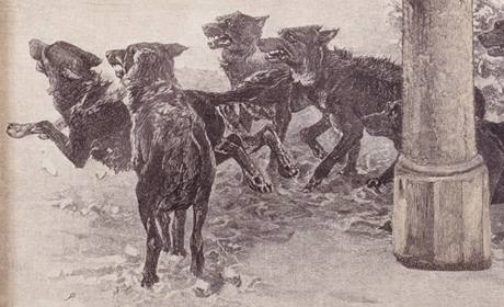 Kolá s vlepenou klecí a smekou vlk od Toyen pochází z období mezi roky 1936 a 1940.