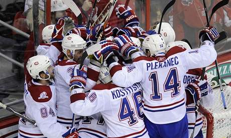 Radost hokejist Montrealu. Práv vyadili nejlepí tým základní ásti NHL.