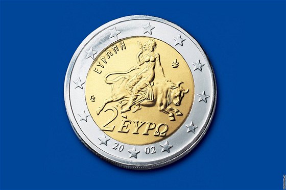 ecká euromince. Ilustraní foto