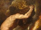 Sisyfos táhne svj balvan; Tizianv obraz