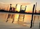 Rybáské lod zakotvené v pístavu Venice v Louisian, její pobeí by mohla zaplavit obí ropná skvrna (27. dubna 2010)