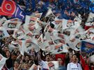 LYON, DO TOHO: fanouci domácího týmu Olympique Lyon bhem odvety s mnichovským Bayernem