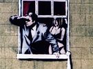 Banksy - graffiti  Nahý mu, Park Street, Bristol