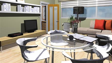 Obývací pokoj v panelovém byt si chtjí tenái promnit na vzduný a moderní prostor