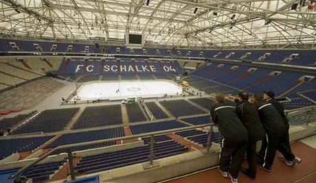 Fotbalov stadion Schalke 04, kter je pestavn na vodn zpas hokejovho MS 2010