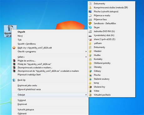 Nové triky pro Windows 7 poradí, jak objevit více voleb v menu Odeslat -  iDNES.cz