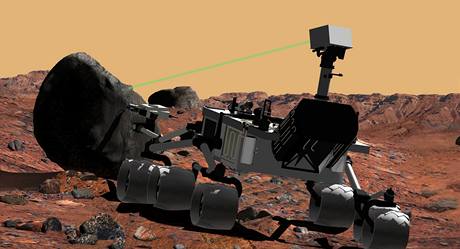 Sonda Curiosity tav horniny pro analzu