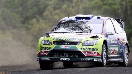 Jarri-Matti Latvala na trati Rallye Nový Zéland.
