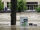 Zaplaven park pobl lzn Teplice nad Bevou, kde se vylila eka Beva (17. kvtna 2010)